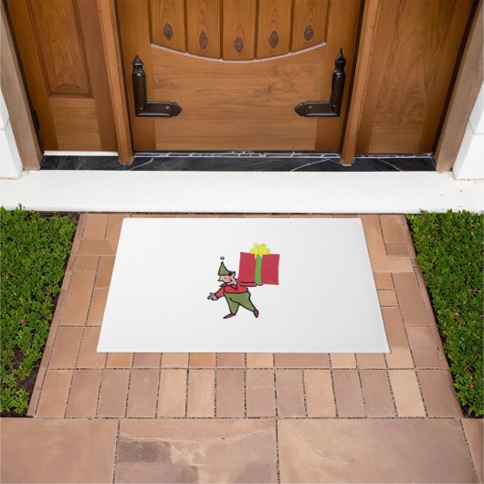Paillasson Elf avec porte boîte rouge (De plein air)