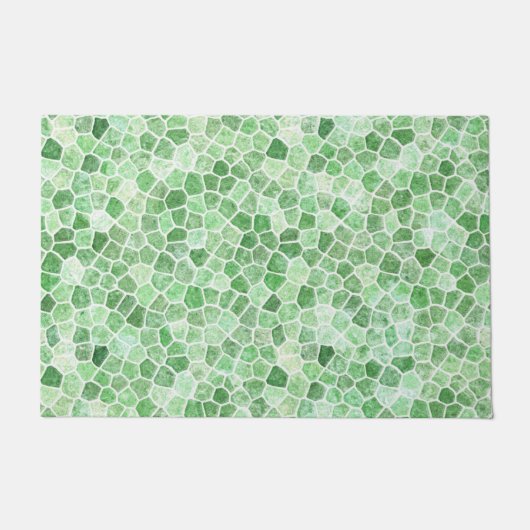 Paillasson Émeraude Pâle et Patchwork Pavé Pistache (Devant)