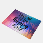 Paillasson Emmenez-Moi À Mon Happy Place Boho Beach & Palm Tr (Incliné)