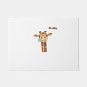 Paillasson emoji triste visage de girafe en larmes (Devant)