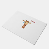 Paillasson emoji triste visage de girafe en larmes (Incliné)