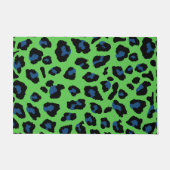 Paillasson Empreinte de léopard bleu et vert (Devant)