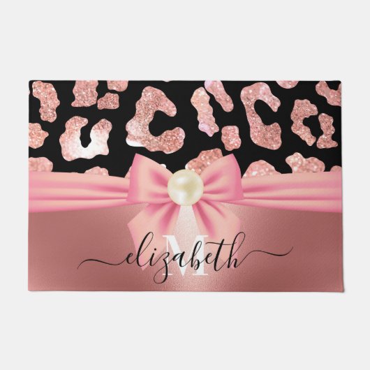 Paillasson Empreinte de léopard et Bow (Devant)