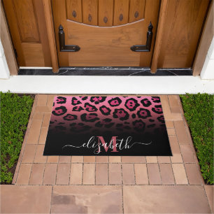 Paillasson Empreinte de léopard Parties scintillant rose