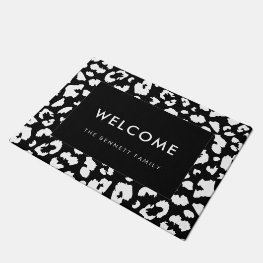 Paillasson Empreinte de léopard personnalisable (Incliné)