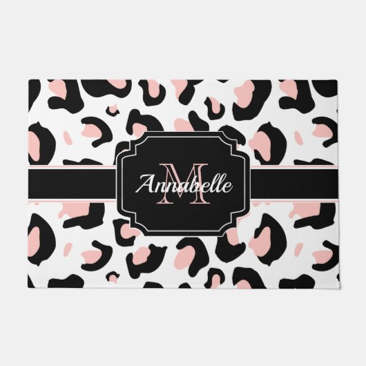 Paillasson Empreinte de léopard rose (Devant)