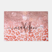 Paillasson Empreinte de léopard rose Gold Parties scintillant (Devant)