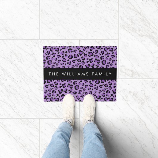 Paillasson Empreinte de léopard, Spots, Leopard Violet, Votre (Intérieur)