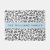 Paillasson Empreinte de léopard, Spots, Noir Et Blanc, Votre (Devant)