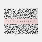 Paillasson Empreinte de léopard, Spots, Noir Et Blanc, Votre  (Devant)