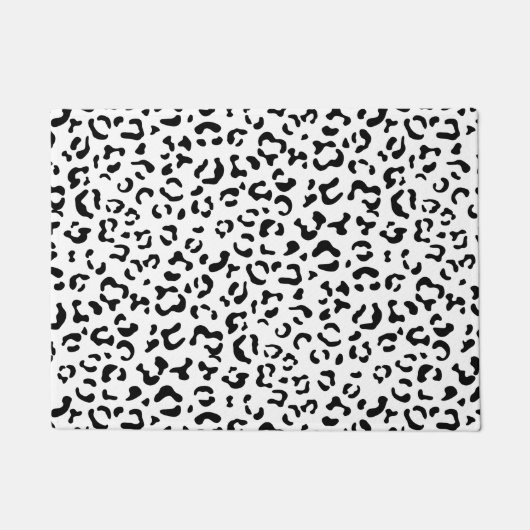 Paillasson Empreinte de léopard, Zones Léopard, Noir Et Blanc (Devant)