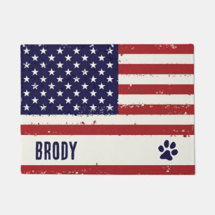 Paillasson Empreinte de patte de chien patriotique - Set de t