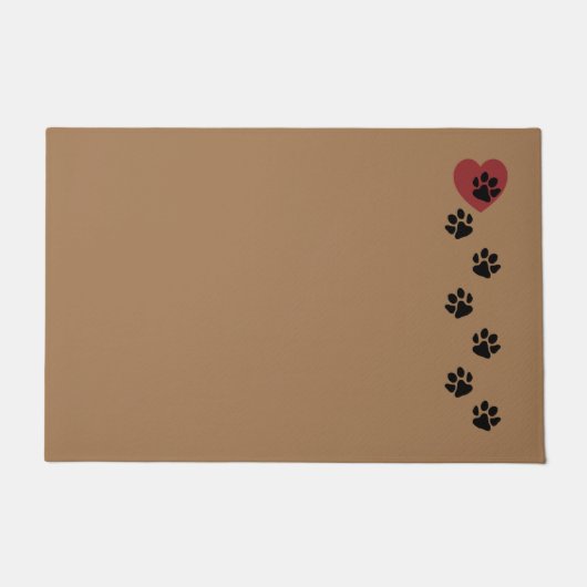 Paillasson Empreintes de pattes dans mon coeur (Devant)