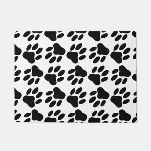 Paillasson Empreintes de pattes de chiens noirs partout