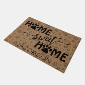 Paillasson Empreintes de pattes mignons avec nom Accueil Swee (Incliné)
