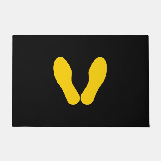 PAILLASSON EMPREINTES JAUNES SUR NOIR (Devant)