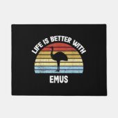 Paillasson Emu avec le texte allemand Das Leben ist besser (Devant)
