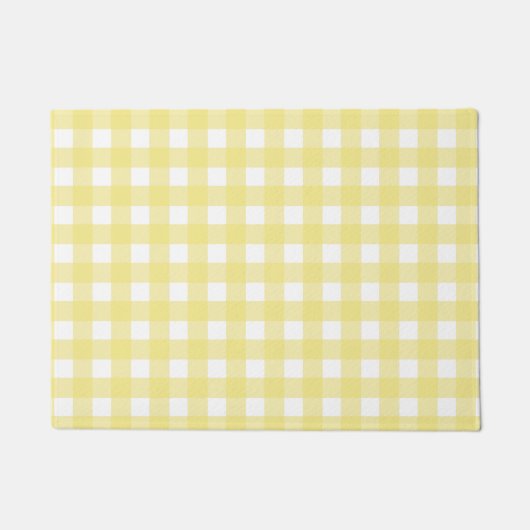 Paillasson En vichy jaune pâle et blanc (Devant)
