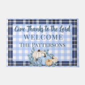 Paillasson en vichy Psaume 136:3 Remerciez le Seigneur Chute (Devant)