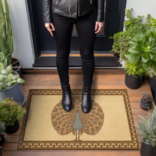 Paillasson Enchanter Peacock Art Déco Vintage Walter Crane