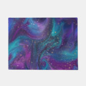 Paillasson Encre cosmique | Turquoise bleu violet Galaxie Neb (Devant)
