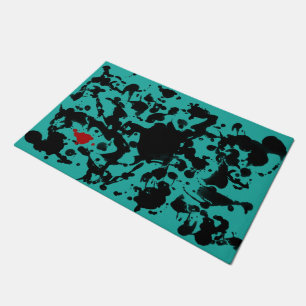 Paillasson Encre noire et rouge / Splatter + votre backgr. &