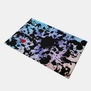 Paillasson Encre noire et rouge / Splatter + votre backgr. &