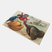 Paillasson Enfants de Thanksgiving vintage avec Citrouille, T (Incliné)