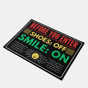 Paillasson Enlevez vos chaussures, apportez de la positivité