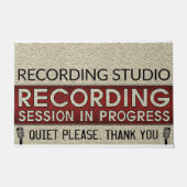 Paillasson Enregistrement Studio, Signe Silencieux S'Il Vous  (Devant)