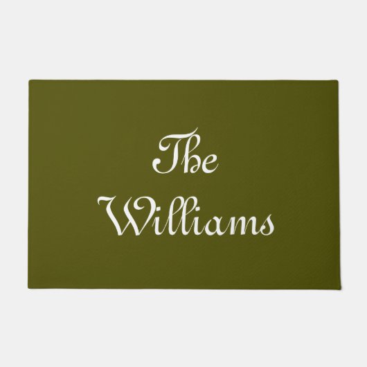 Paillasson Éolivier chic vert Écriture personnalisée Nom de f (Devant)
