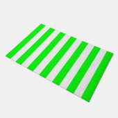 Paillasson Épais Rayures Verticales Lime Et Blancs (Incliné)