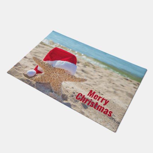 Paillasson Épée De Noël Dans Le Sable De Plage (Incliné)