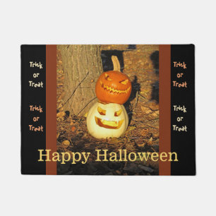 Paillasson Épouses Citrouilles souriantes Halloween mat de po