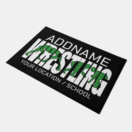 Paillasson Équipe de lutte AJOUTER TEXTE École Varsity Lutteu (Incliné)