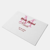Paillasson Équipe de mariée ajoutez nom monogramme demoiselle (Incliné)
