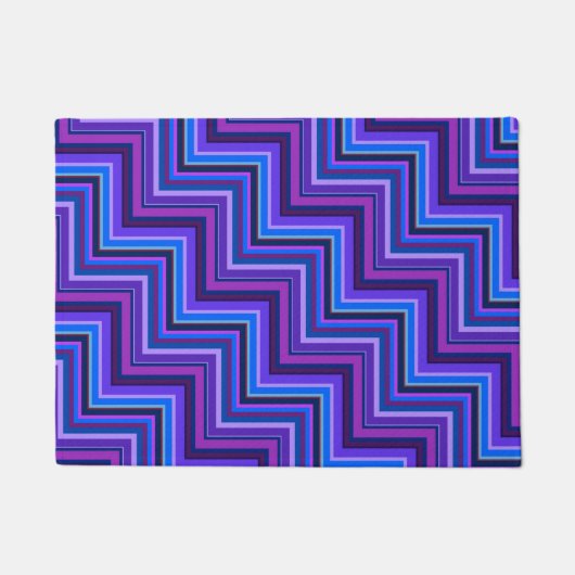 Paillasson Escaliers à rayures bleues et violettes (Devant)