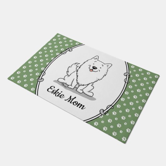 Paillasson Eskie Mom - American Eskimo Chien Mom (Incliné)