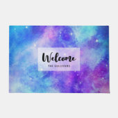 Paillasson Espace Galaxy violet et bleu Accueil Abstrait (Devant)