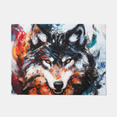 Paillasson Esprit de loup sauvage abstrait (Devant)