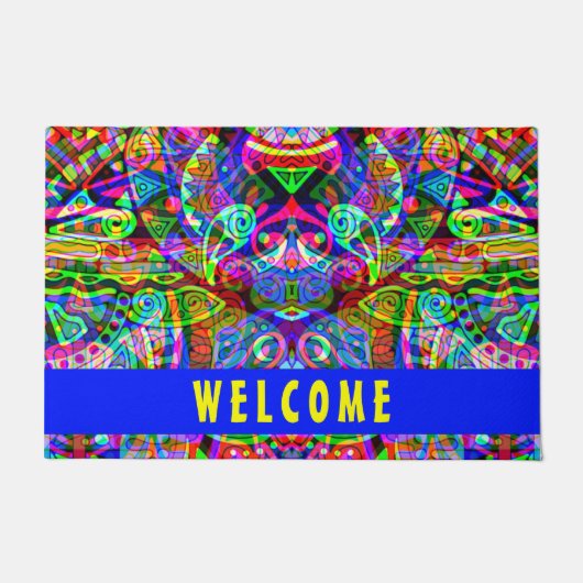 Paillasson Esquisse Imaginaire Art - Neon Abstrait Maj 3 (Devant)