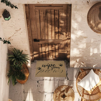 Paillasson Essuyez vos pattes drôle Typographie de animal de 