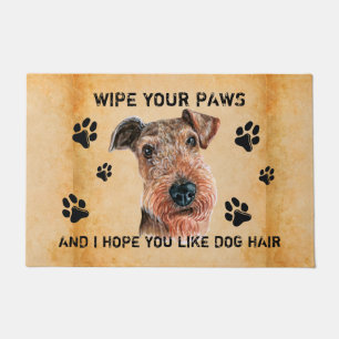 Paillasson Essuyez vos pattes Funny Airedale Terrier Aquarell