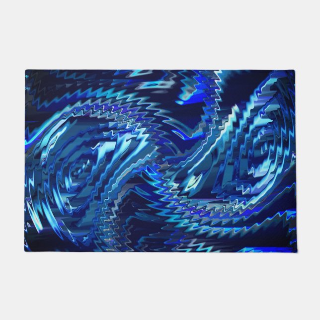 Paillasson Estrela azul ondulada com trados em ziguezague (Devant)