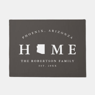 Paillasson État gris et blanc de l'Arizona Carte Mat, mat de