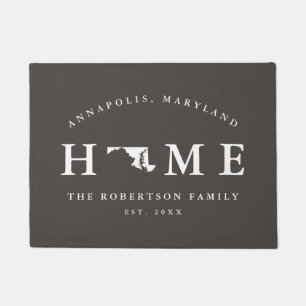 Paillasson État gris et blanc du Maryland Carte Mat, mat de p