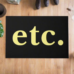 Paillasson etc. Typographie à la mode en gras noir et jaune