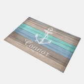 Paillasson Été Plage Bois Rayures nautiques (Incliné)