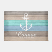 Paillasson Été Plage Bois Rayures nautiques (Devant)