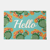 Paillasson Été Prickly Pear Cactus & Flowers Hello Doormat (Devant)
